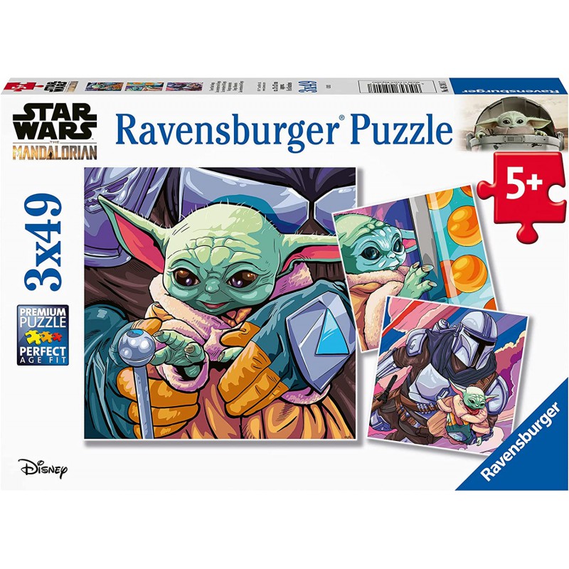 Puzzle, The Mandalorian: Baby Yoda, Puzzle 3x49 Piezas