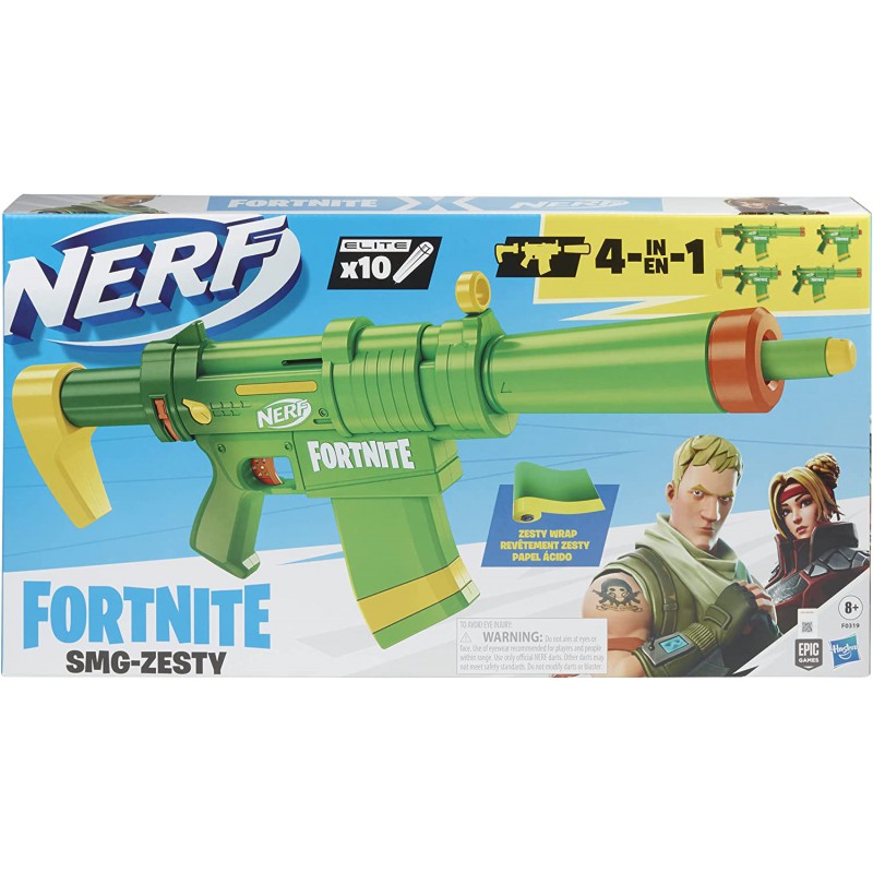 Lanzador SMG-Zesty con Dardos Elite de Nerf Fortnite