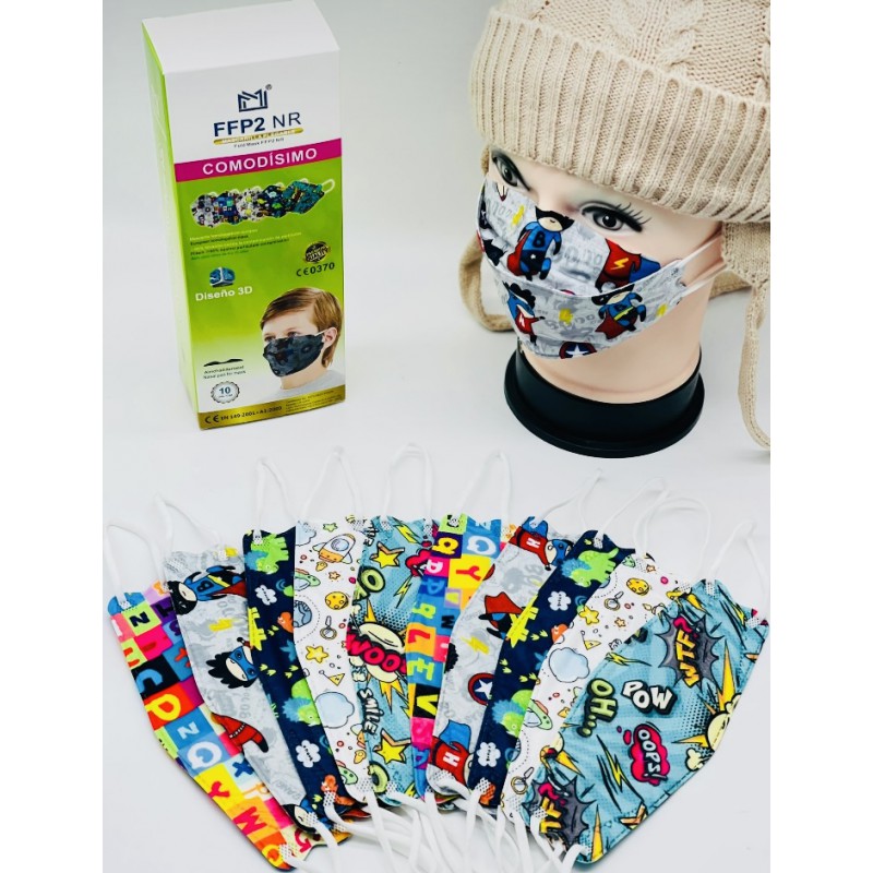 MASCARILLAS INFANTIL FFP2 BOCA PEZ ESTAMPADAS